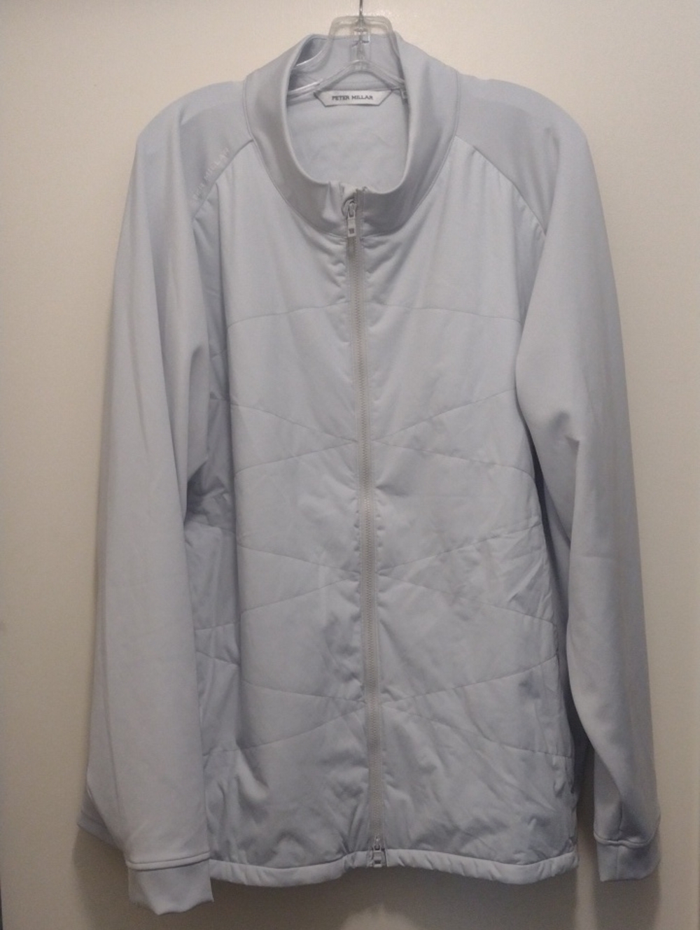 Peter Millar Light Gray Quilted Zip Jacket (J1353)